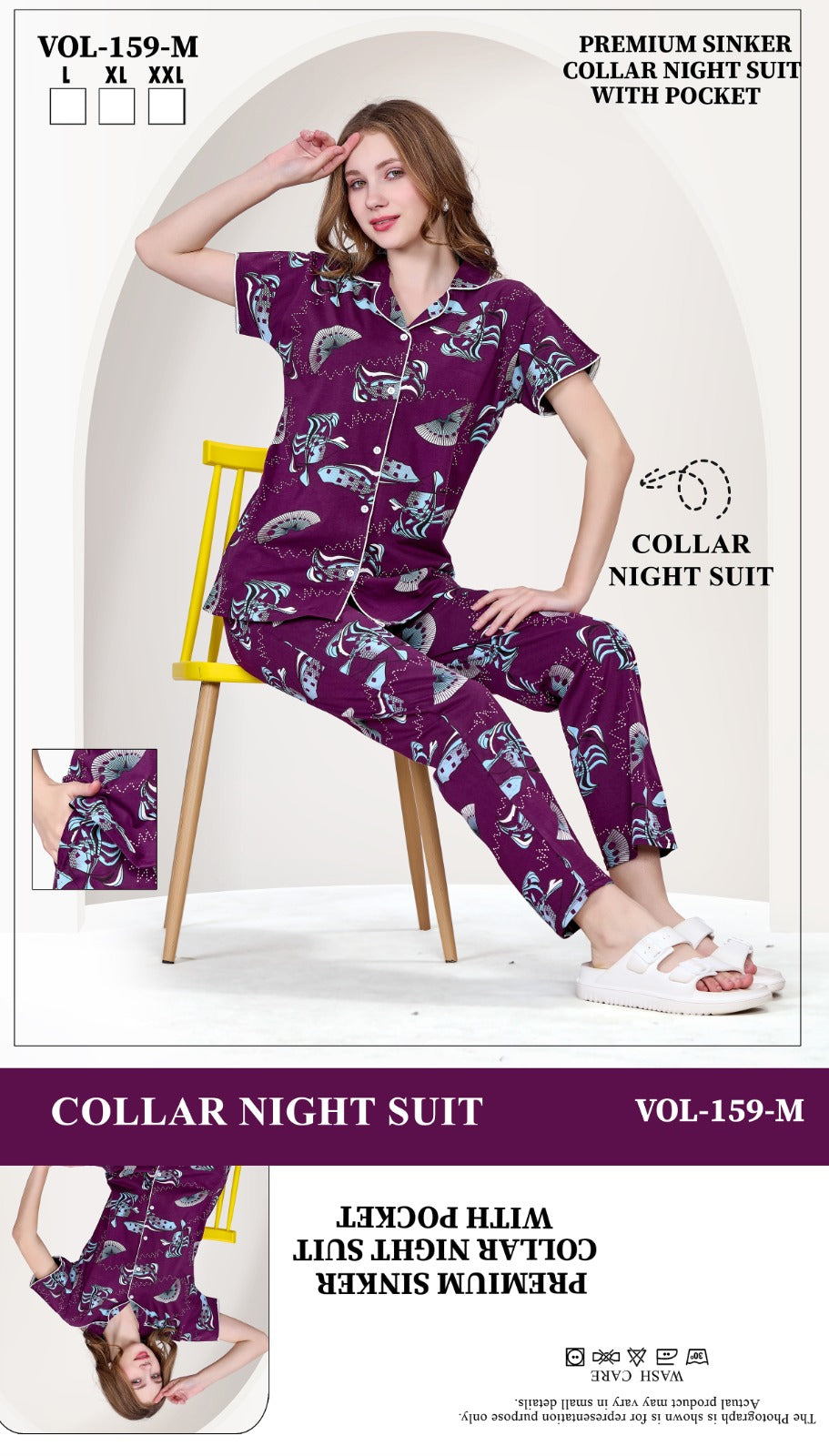 Vol 159 M Jyc Sinker Collar Night Suits Supplier Ahmedabad