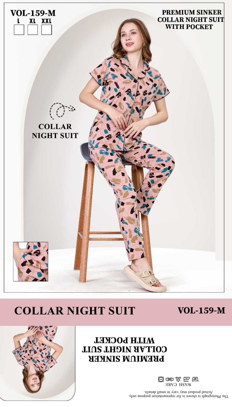 Vol 159 M Jyc Sinker Collar Night Suits Supplier Ahmedabad