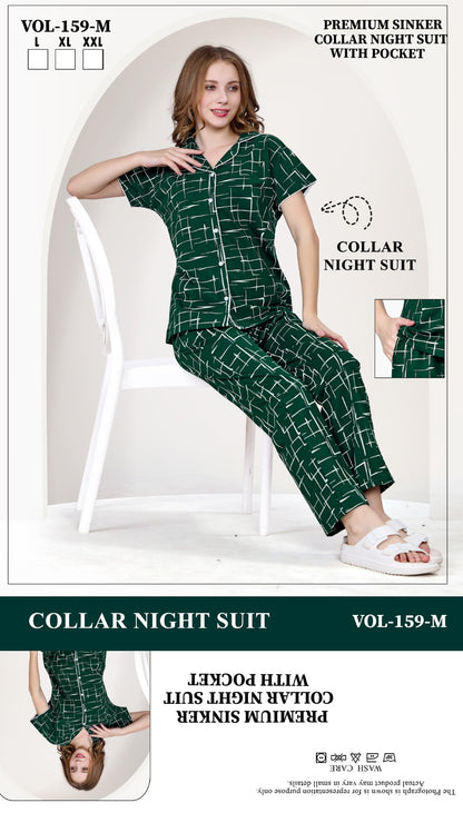 Vol 159 M Jyc Sinker Collar Night Suits Supplier Ahmedabad