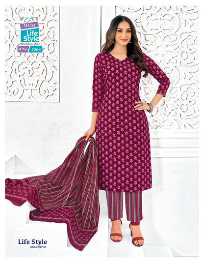 Vol 15 Mcm Lifestyle Readymade Cotton Pant Suits Wholesaler Ahmedabad