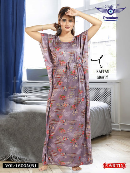 Vol 16001 Grab It Sartin Kaftan Nighty Wholesaler Gujarat