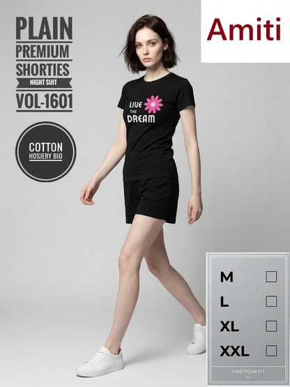 Vol 1601 Plain Amiti Hosiery Shorts Night Suits Wholesale Price
