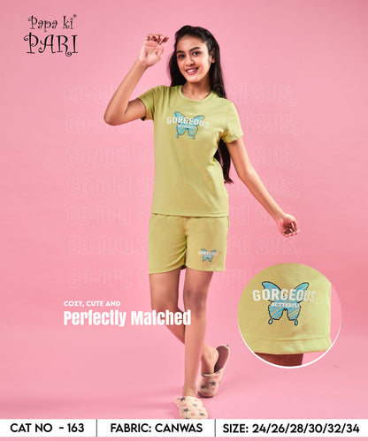 Vol 163 Papa Ki Pari Canvas Girls Shorts Set Supplier India