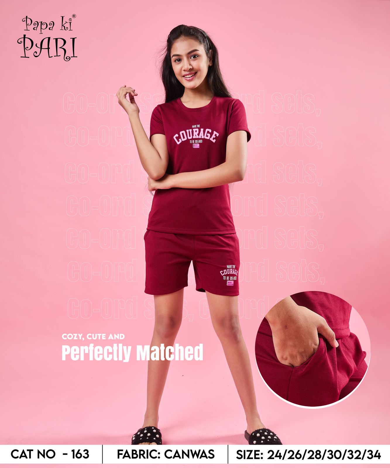 Vol 163 Papa Ki Pari Canvas Girls Shorts Set Supplier India