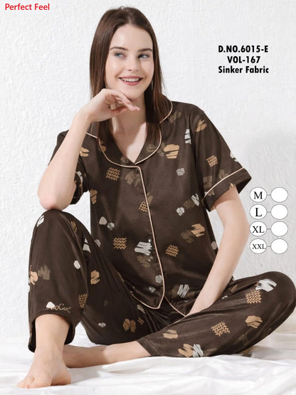 Vol 167 Perfect Feel Sinker Collar Night Suits Exporter India