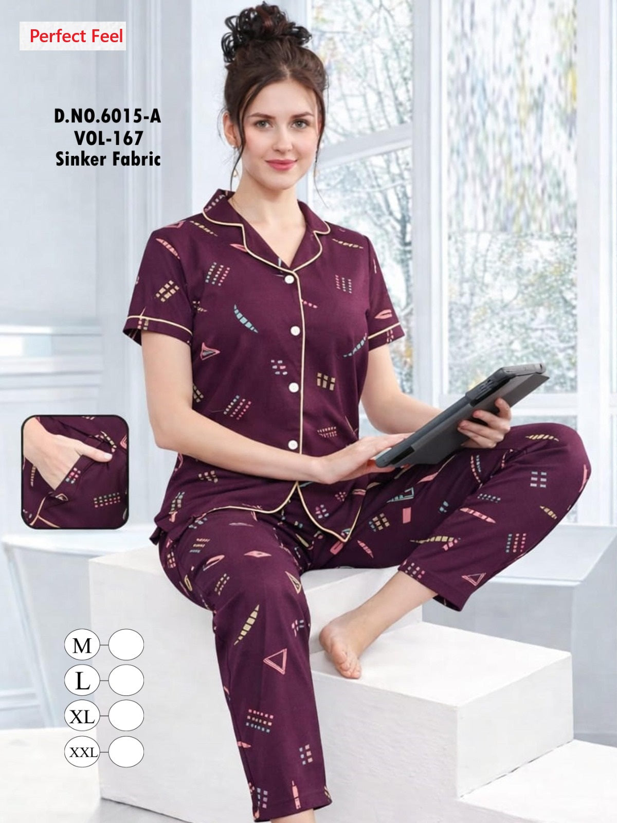 Vol 167 Perfect Feel Sinker Collar Night Suits Exporter India