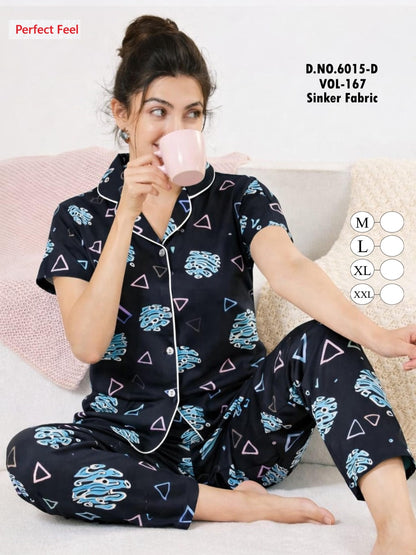 Vol 167 Perfect Feel Sinker Collar Night Suits Exporter India