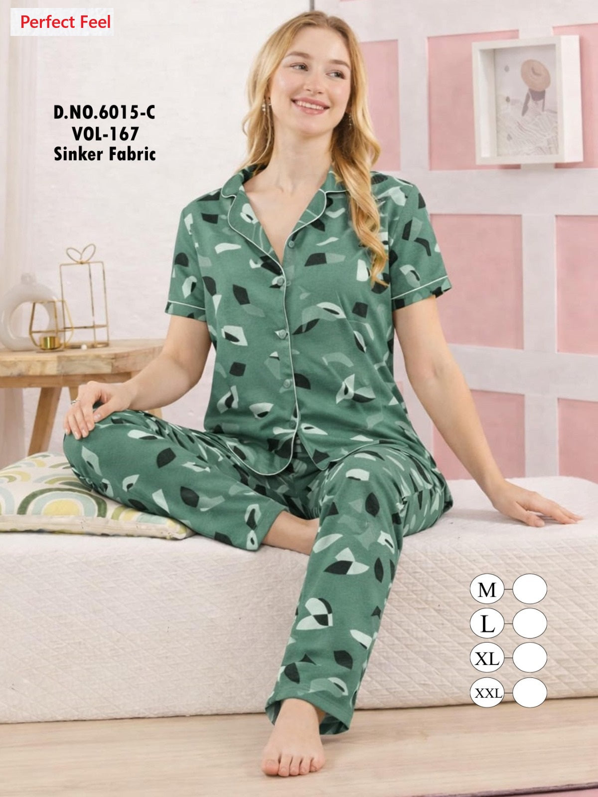 Vol 167 Perfect Feel Sinker Collar Night Suits Exporter India