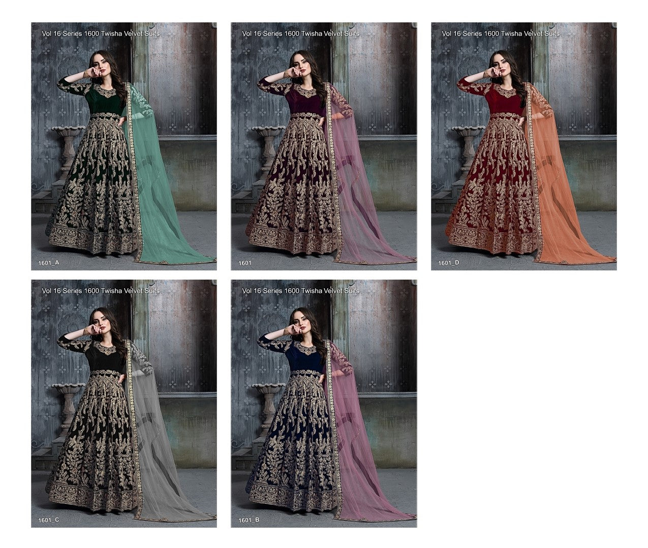 Vol 16 Series 1600 Twisha Velvet Suits Exporter Ahmedabad