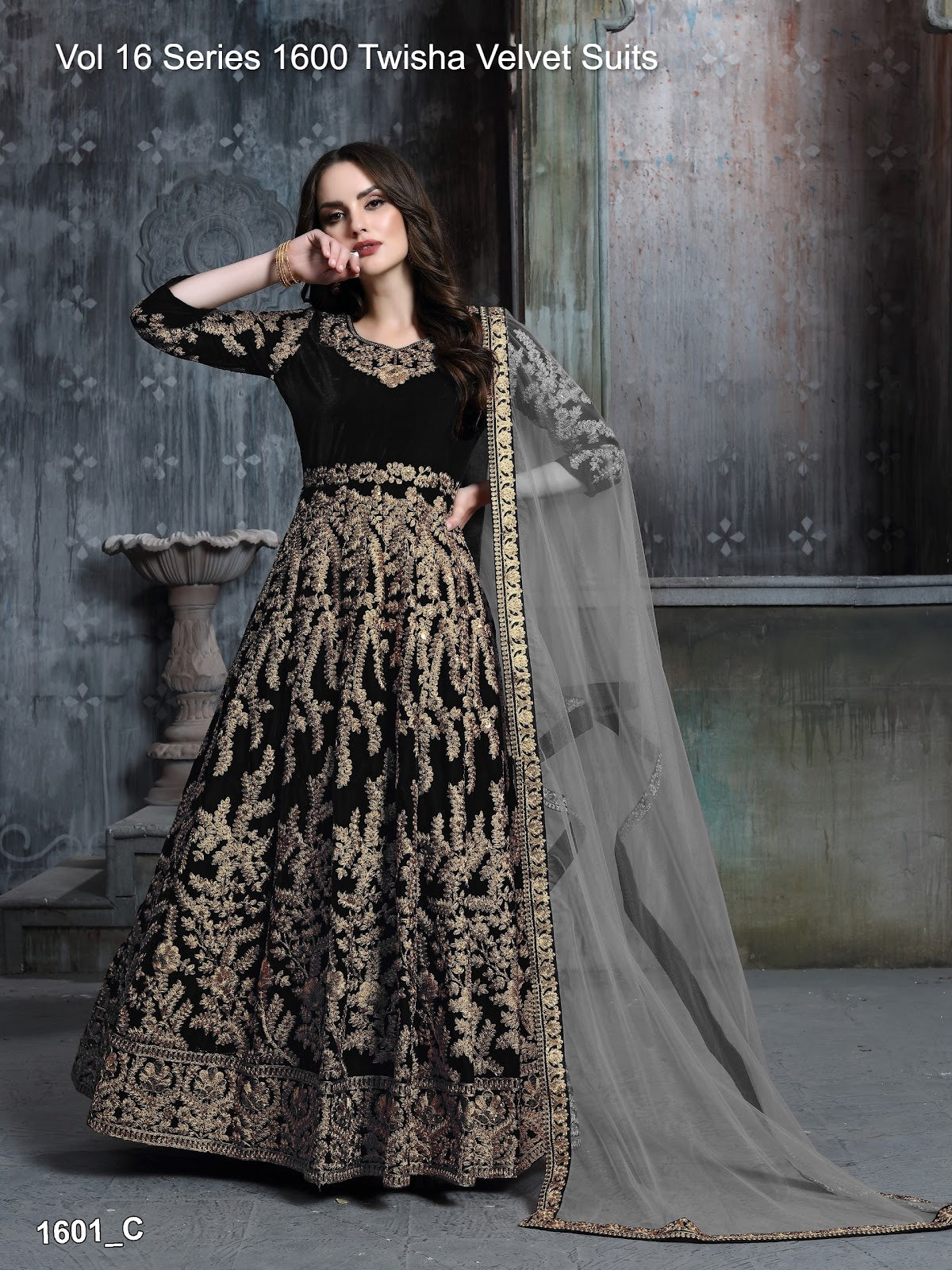 Vol 16 Series 1600 Twisha Velvet Suits Exporter Ahmedabad