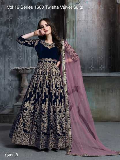 Vol 16 Series 1600 Twisha Velvet Suits Exporter Ahmedabad