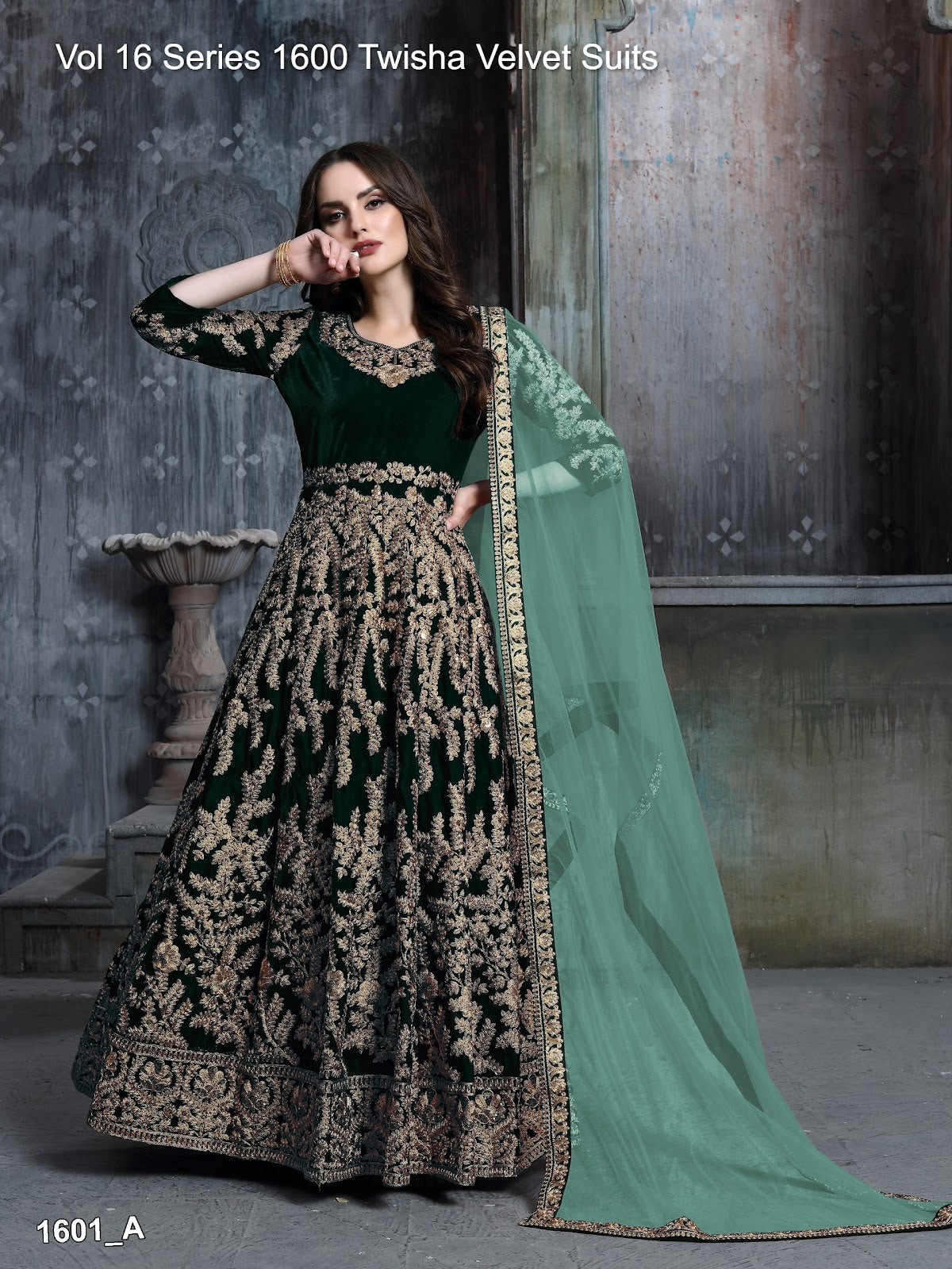 Vol 16 Series 1600 Twisha Velvet Suits Exporter Ahmedabad