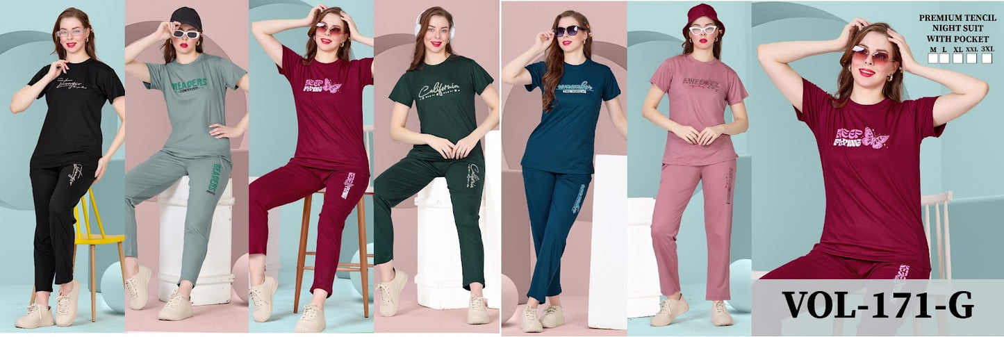 Vol 171 Jyc Tencil Pyjama Night Suits Manufacturer Gujarat