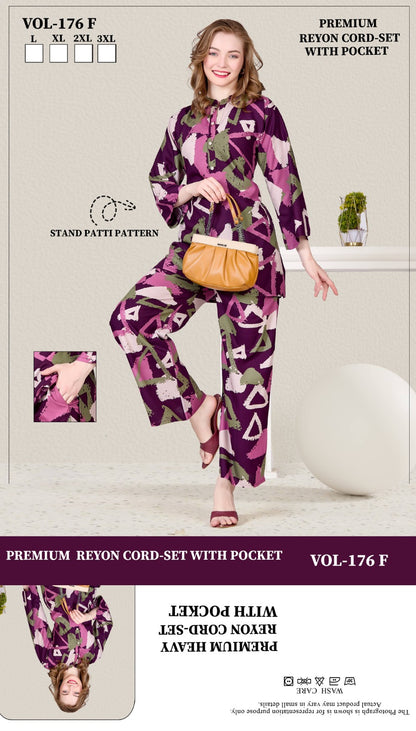 Vol 176 Jyc Rayon 22Kg Co Ord Set Wholesale Price