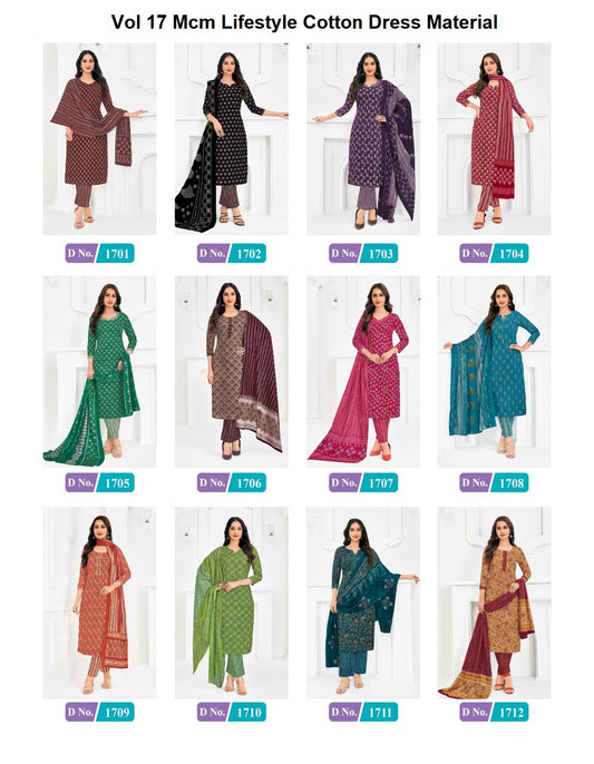 Vol 17 Mcm Lifestyle Cotton Dress Material Exporter