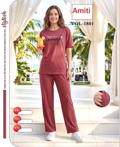 Vol 1801 Amiti Hosiery Pyjama Night Suits Supplier India