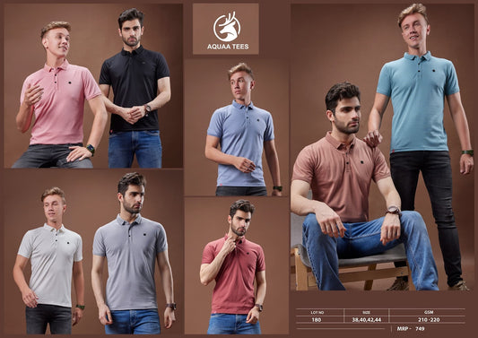 Vol 180 Aquaa Tees Interlock Mens Tshirts Wholesale Rate