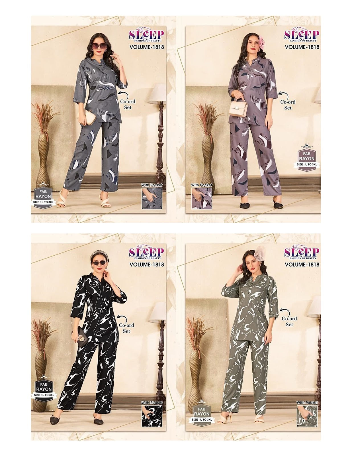 Vol 1818 Sleep Faith Lady Rayon Co Ord Set Manufacturer