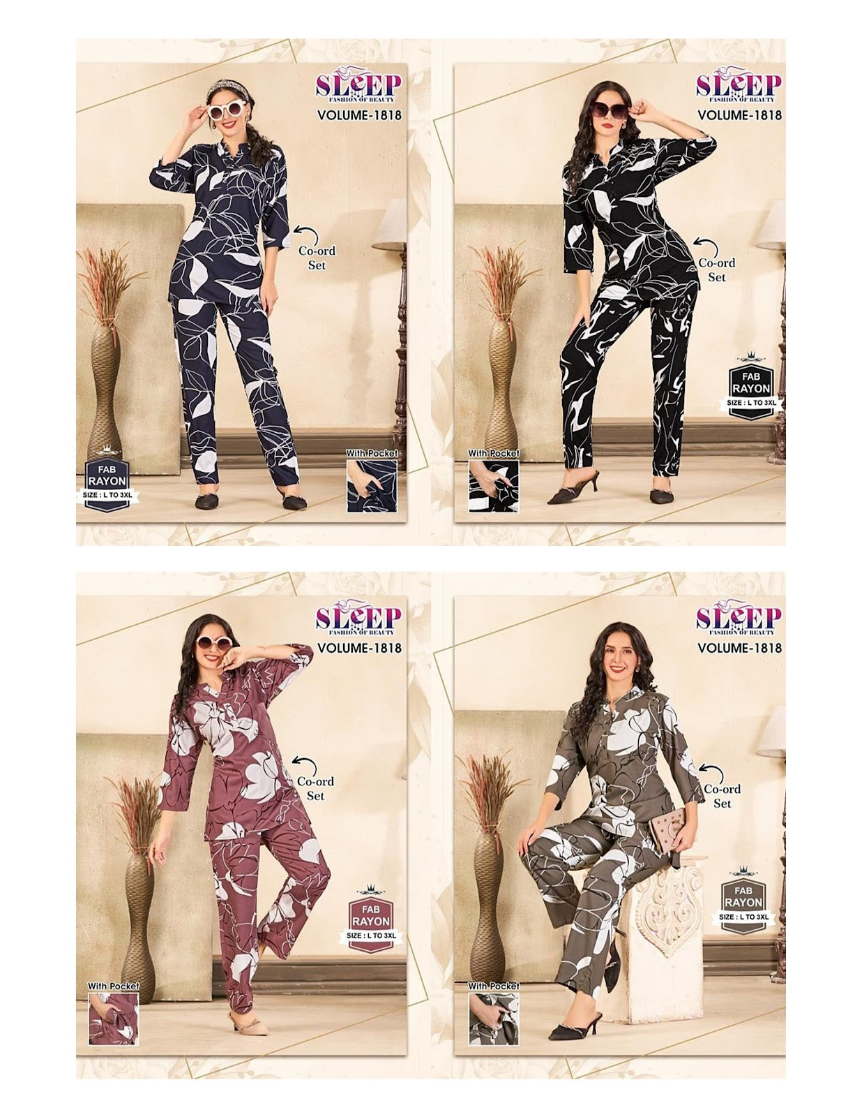 Vol 1818 Sleep Faith Lady Rayon Co Ord Set Manufacturer