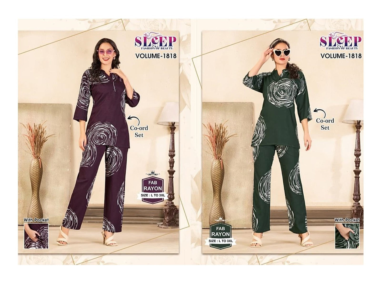 Vol 1818 Sleep Faith Lady Rayon Co Ord Set Manufacturer