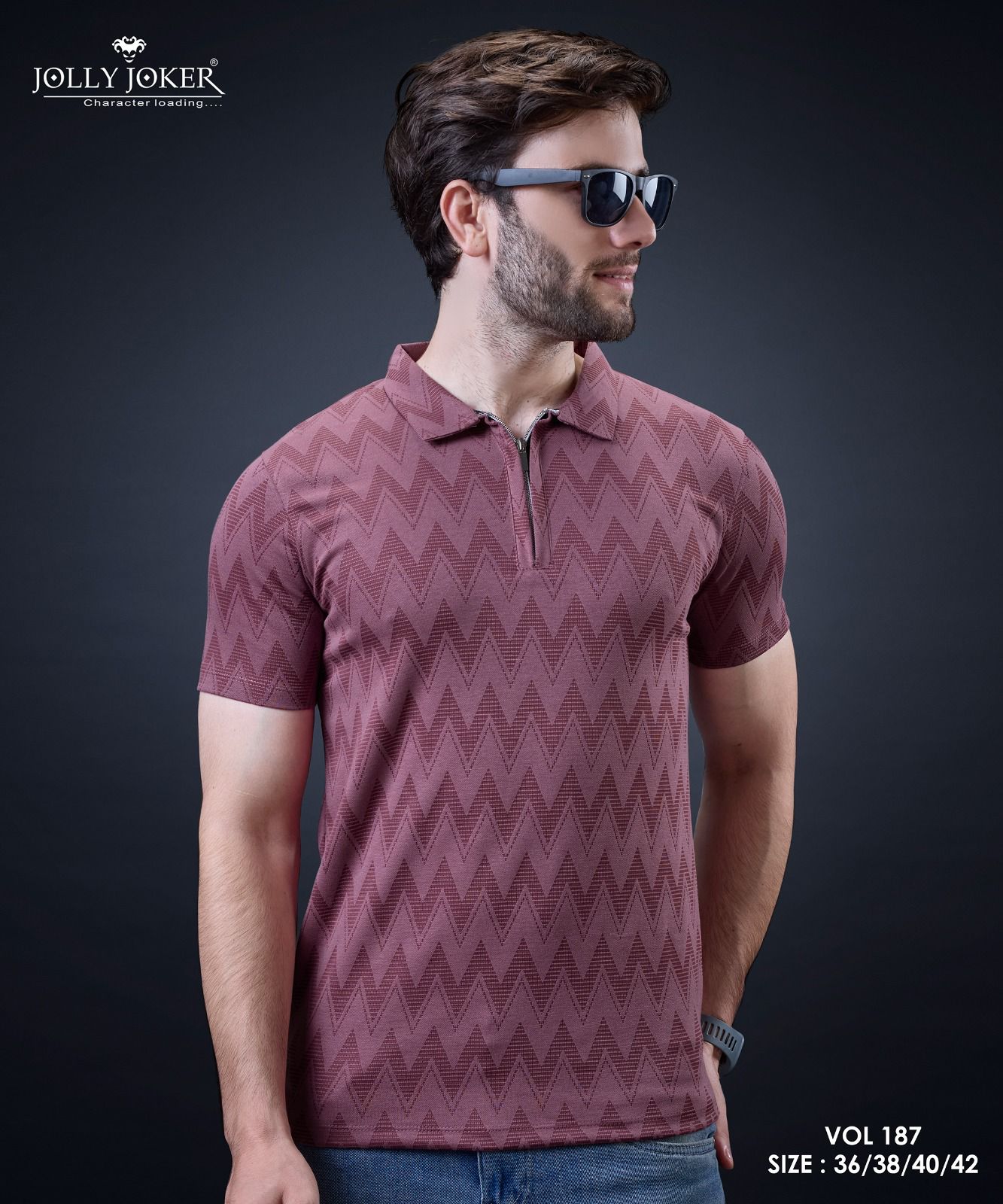 Vol 187 Jolly Joker Cotton Jacquard Mens Tshirts Exporter India