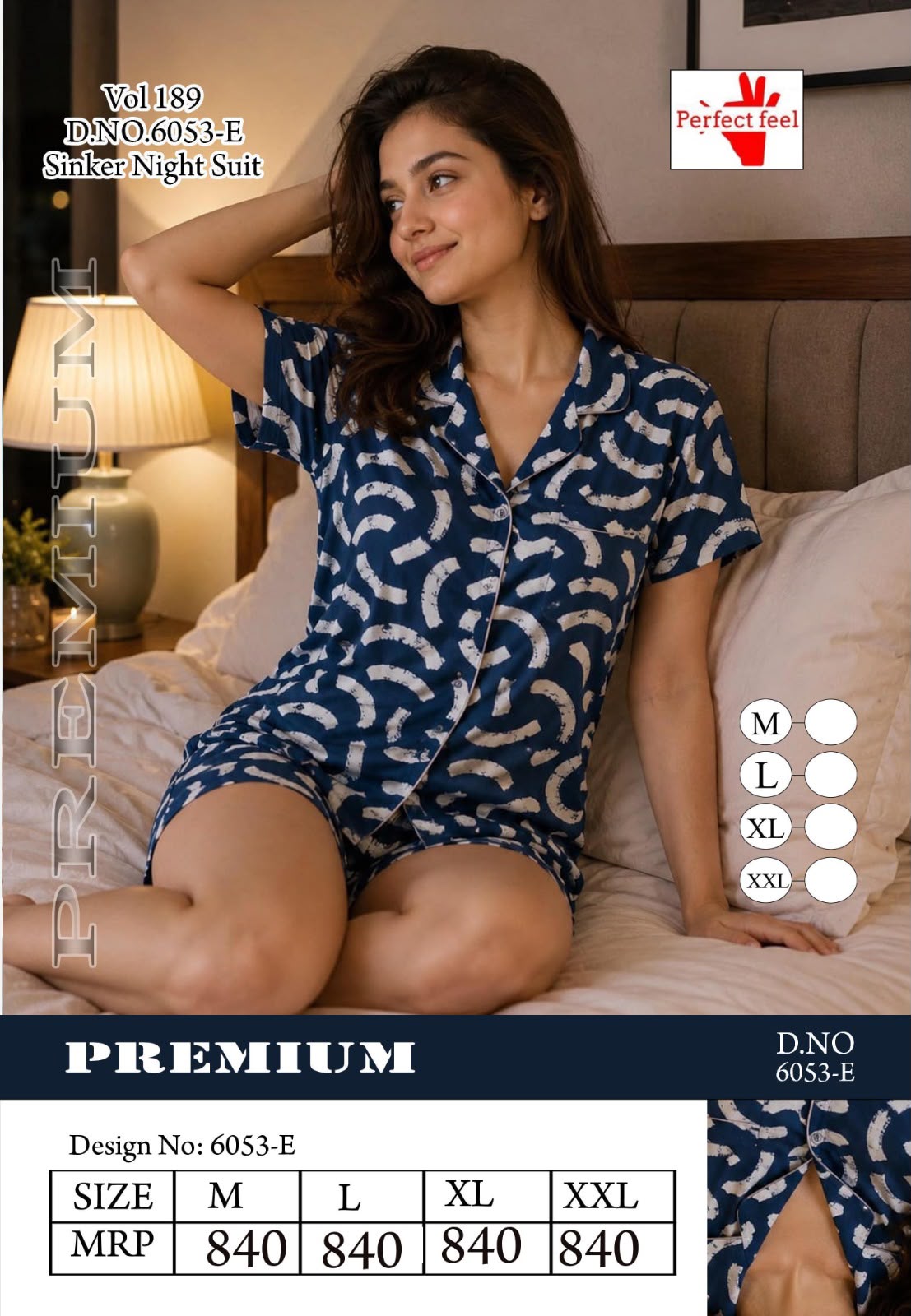 Vol 189 Dno 6053 Perfect Feel Sinker Shorts Night Suits Wholesale Rate