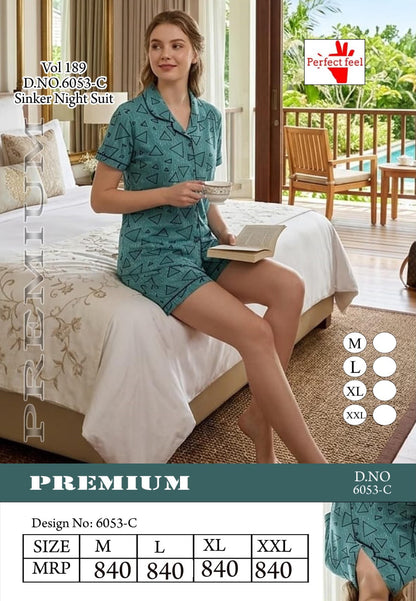Vol 189 Dno 6053 Perfect Feel Sinker Shorts Night Suits Wholesale Rate