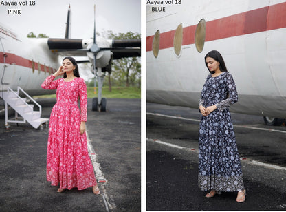 Vol 18 Aayaa Faux Georgette One Piece Gown Wholesaler India