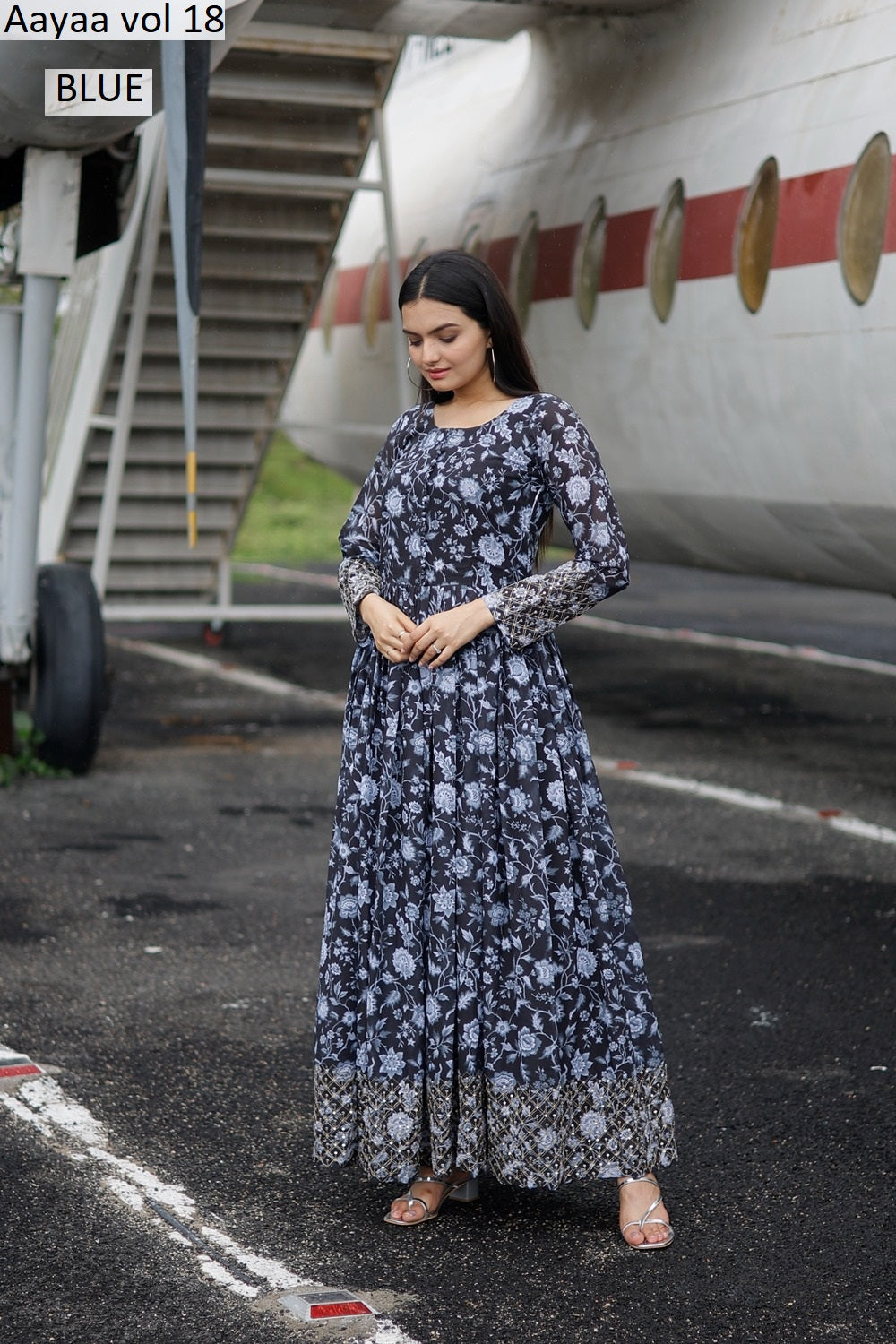 Vol 18 Aayaa Faux Georgette One Piece Gown Wholesaler India