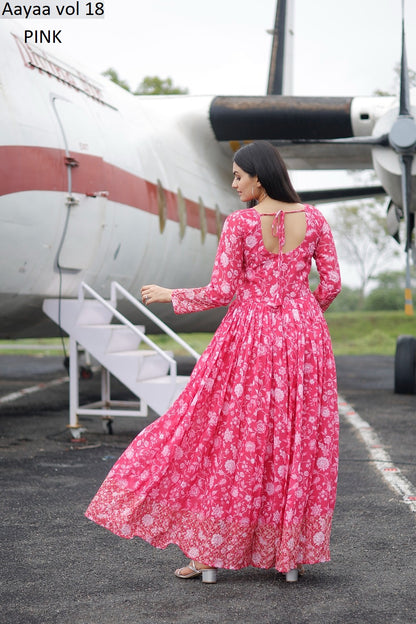 Vol 18 Aayaa Faux Georgette One Piece Gown Wholesaler India