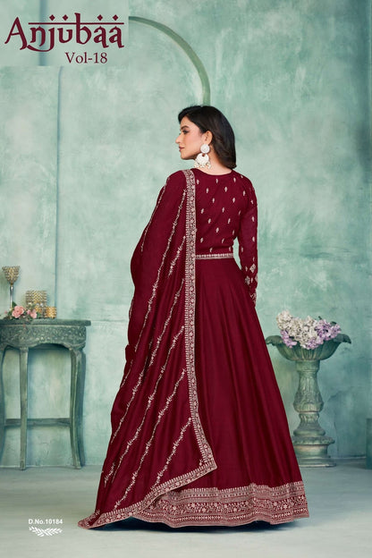 Vol 18 Anjubaa Art Silk Anarkali Salwar Suits Wholesale Price