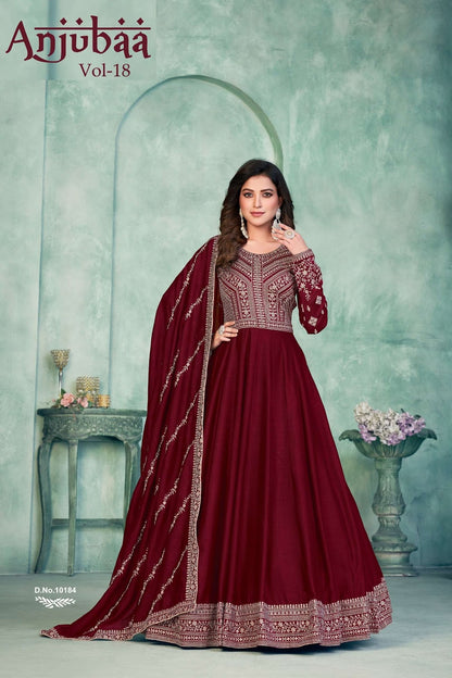 Vol 18 Anjubaa Art Silk Anarkali Salwar Suits Wholesale Price