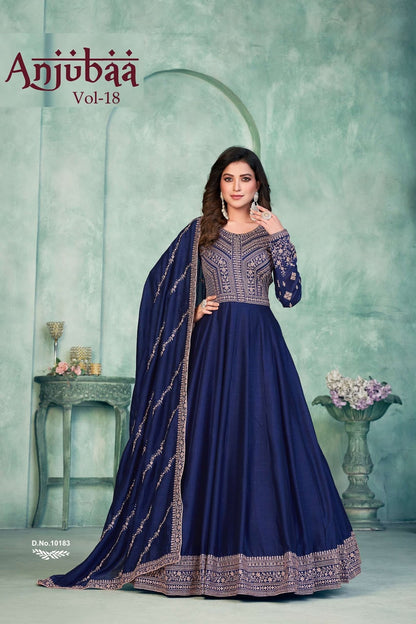 Vol 18 Anjubaa Art Silk Anarkali Salwar Suits Wholesale Price