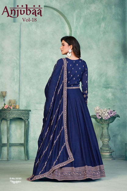 Vol 18 Anjubaa Art Silk Anarkali Salwar Suits Wholesale Price
