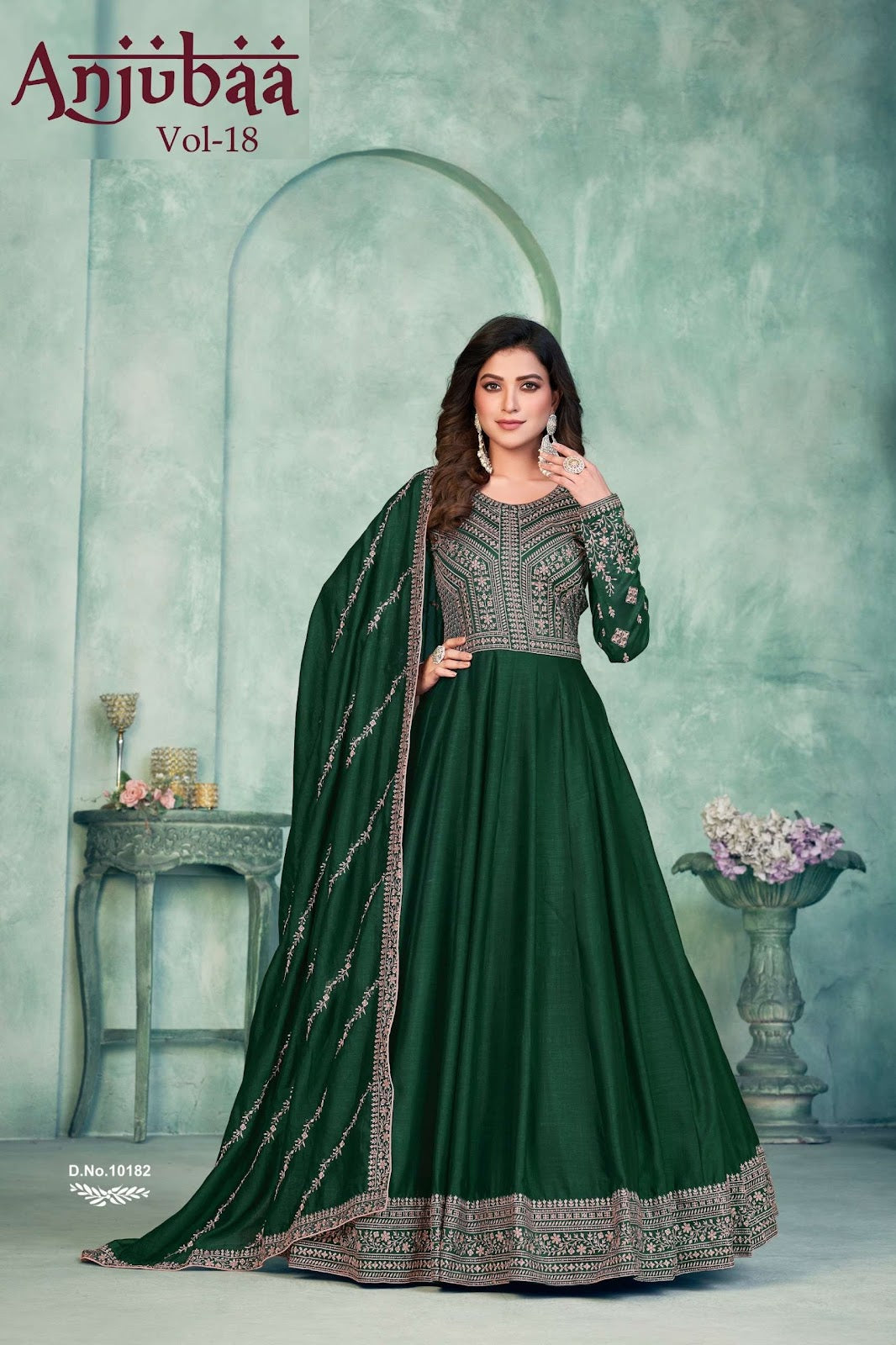 Vol 18 Anjubaa Art Silk Anarkali Salwar Suits Wholesale Price