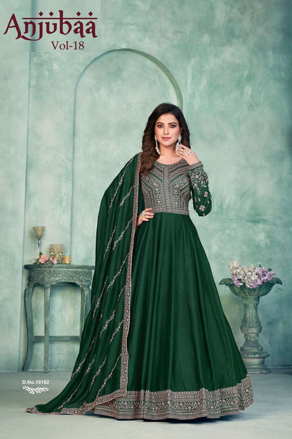 Vol 18 Anjubaa Art Silk Anarkali Salwar Suits Wholesale Price