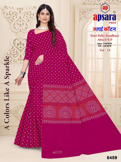 Vol 19 Design 1 Apsara Print Cotton Sarees Wholesaler Gujarat