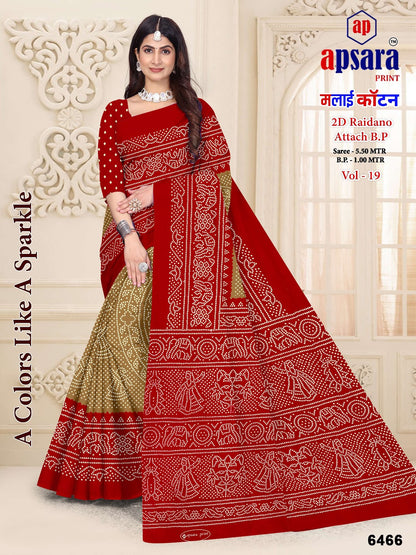 Vol 19 Design 2 Apsara Print Cotton Sarees Wholesale