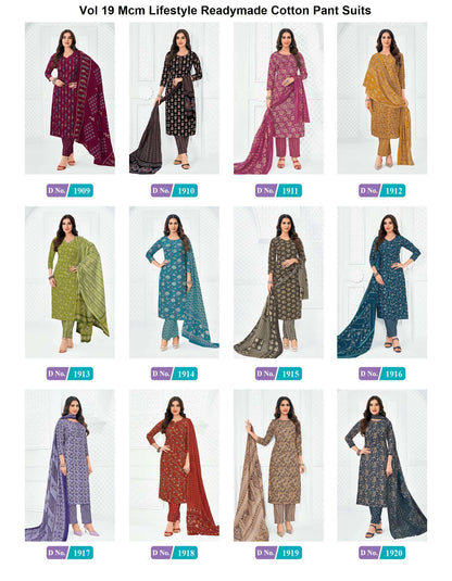 Vol 19 Mcm Lifestyle Readymade Cotton Pant Suits Wholesale