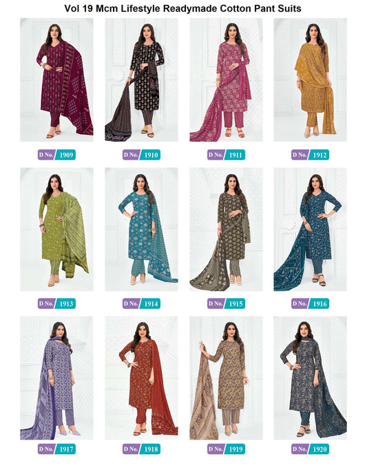 Vol 19 Mcm Lifestyle Readymade Cotton Pant Suits Wholesale