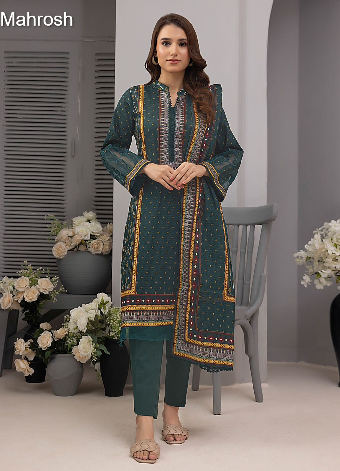 Vol 1 Luxury Heavy Lawn Collection Mahrosh Cotton Karachi Salwar Suits Wholesale Price
