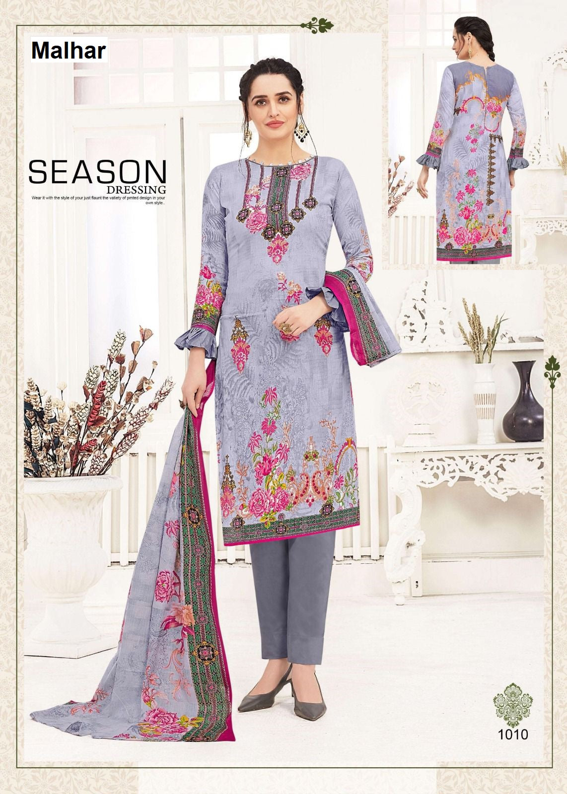 Vol 1 Premium Lawn Collection Malhar Mix Cotton Karachi Salwar Suits Manufacturer