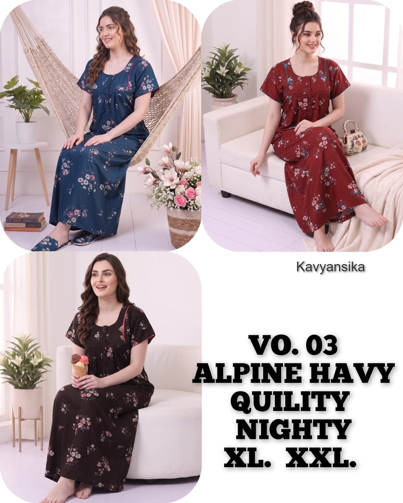 Vol 1 To 5 Kavyansika Alpine Night Gowns Exporter