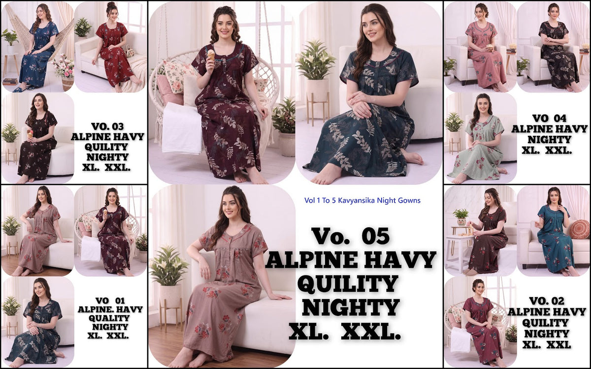 Vol 1 To 5 Kavyansika Alpine Night Gowns Exporter
