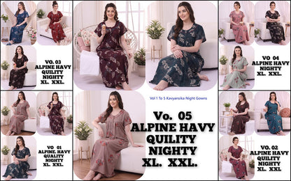 Vol 1 To 5 Kavyansika Alpine Night Gowns Exporter