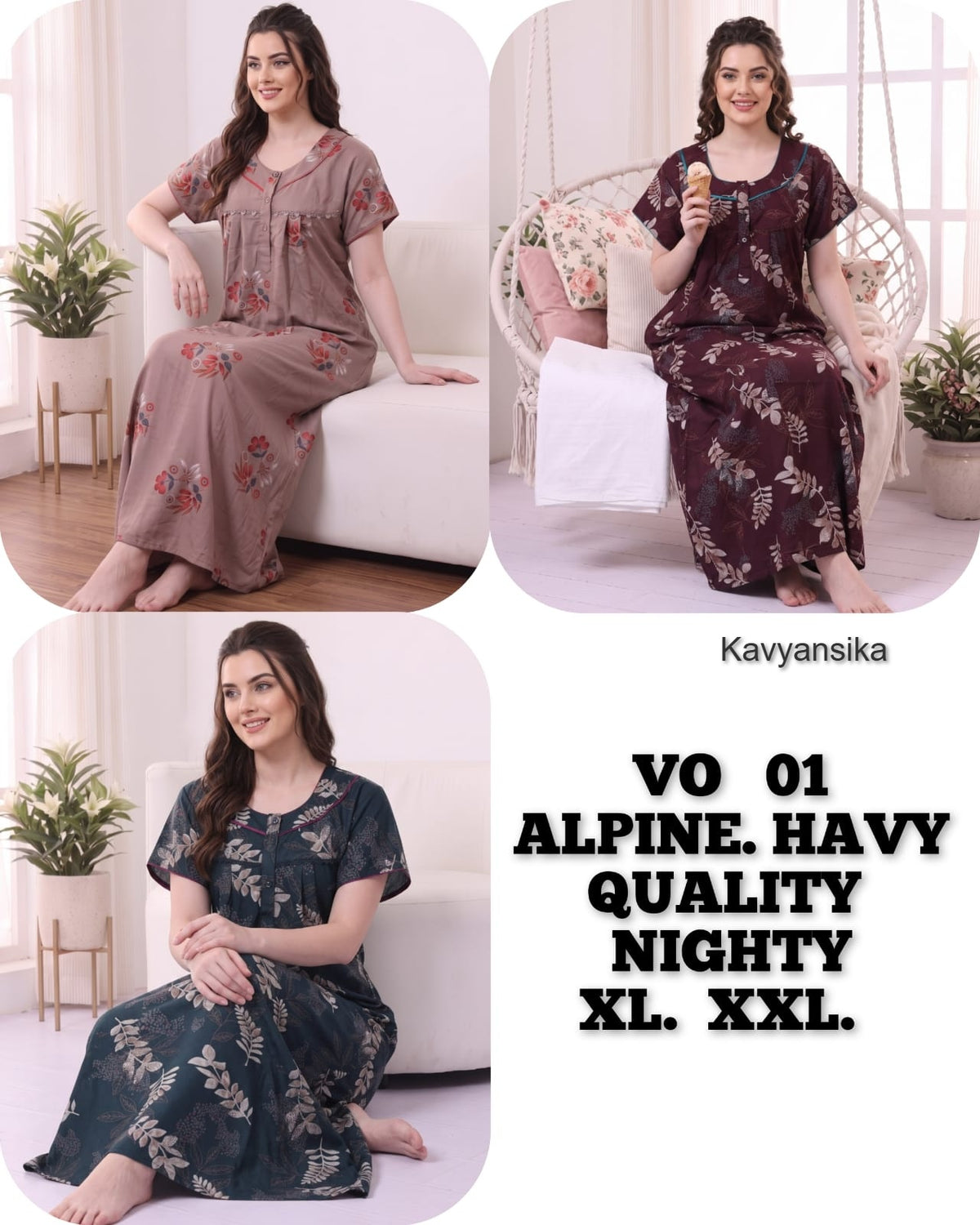 Vol 1 To 5 Kavyansika Alpine Night Gowns Exporter
