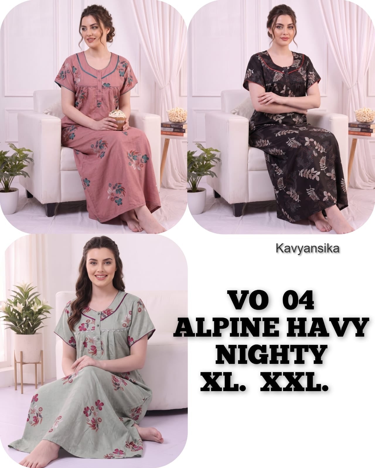 Vol 1 To 5 Kavyansika Alpine Night Gowns Exporter