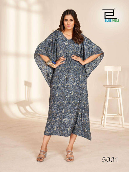 Vol 2.0 Blue Hills French Crepe Kaftans Supplier