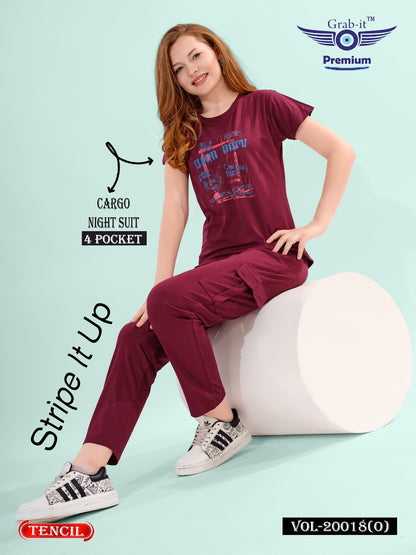 Vol 20018 0 Grab It Tencil Pyjama Night Suits Supplier Ahmedabad