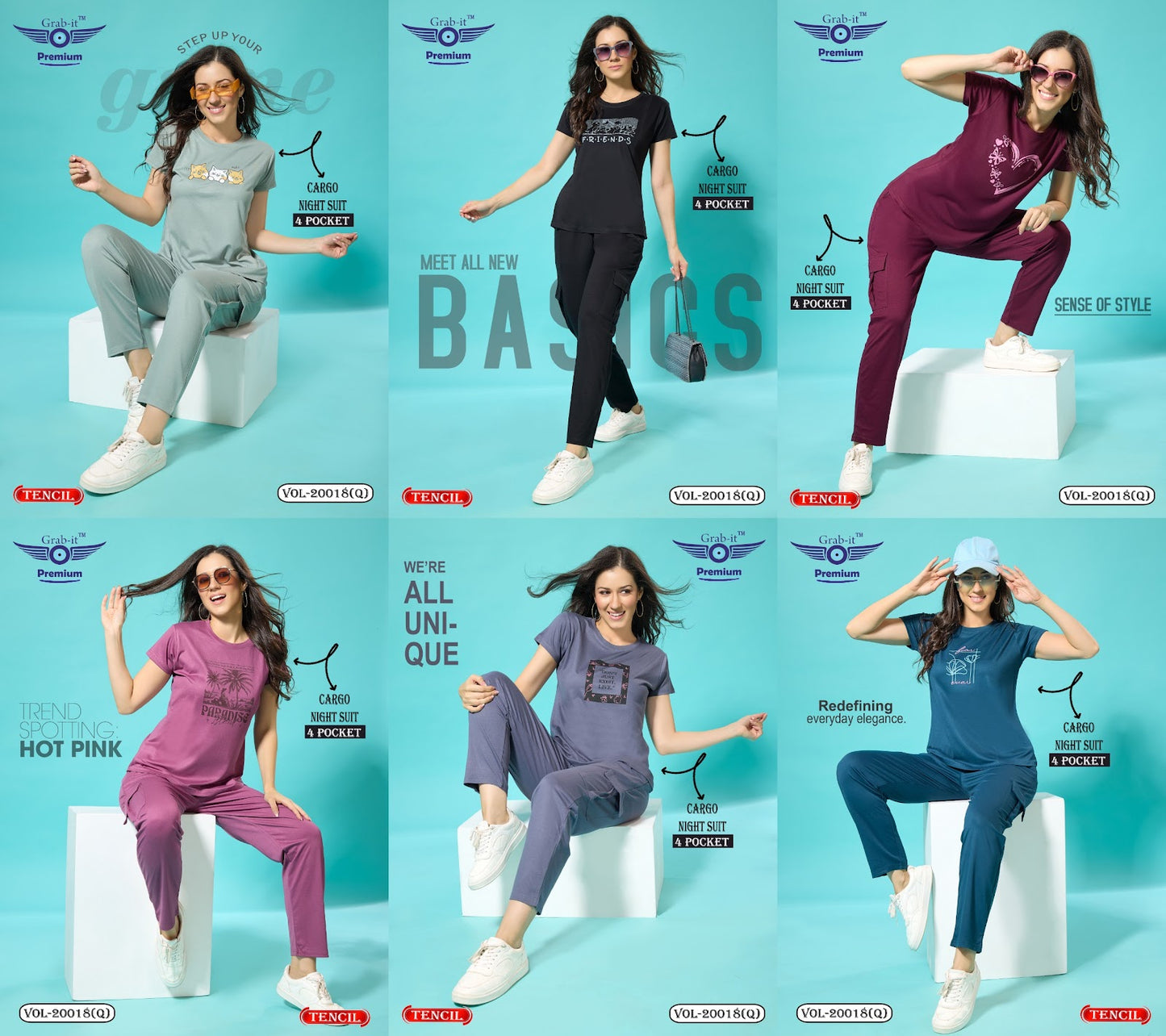 Vol 20018 Q Grab It Tencil Pyjama Night Suits Wholesaler